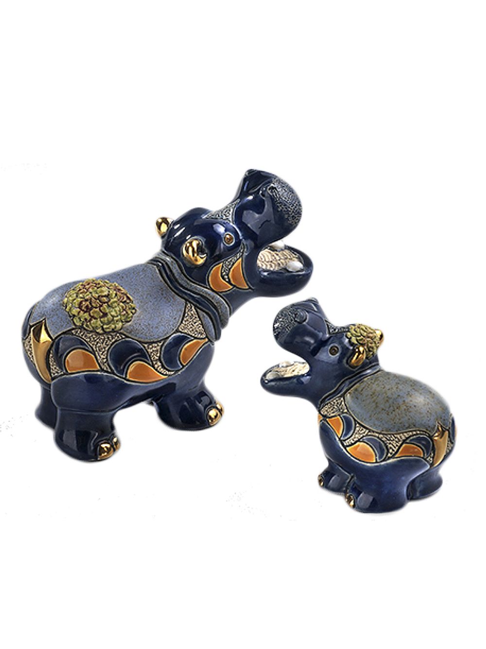 De Rosa Rinconada Статуэтка керамическая Детеныш гиппопотама с лилией