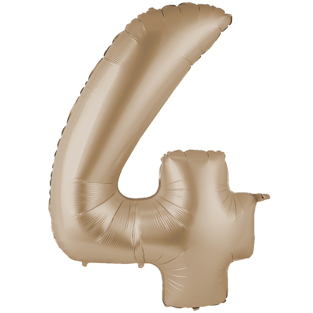 Шар фольгированный Цифра 4 101 см (Бежевый)