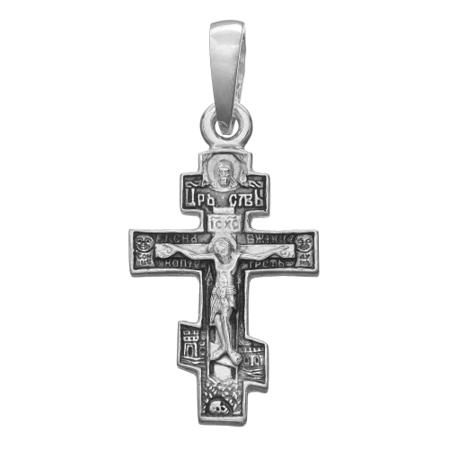 Крест из серебра/Частичное чернение/С подвижным ухом