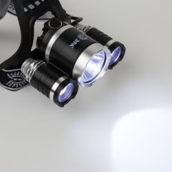 Фонарь налобный светодиодный ЭРА GA-809 аккумуляторный алюминиевый 4 режима трехламповый High Power Headlamp