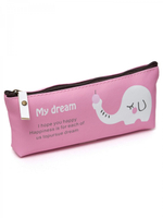 Пенал - косметичка Alingar, ПВХ, молния, 90 х 200 мм, "My dream, Белый слон с яблоком", розовый