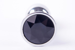 Анальная пробка металлическая серебристая с черным кристаллом Onjoy Metal Plug Silver Small (Цвет: серебряный с черным)