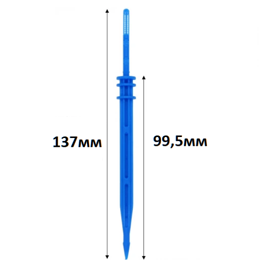 Капельница синяя прямая с лабиринтом для трубки 3/5мм (2101)