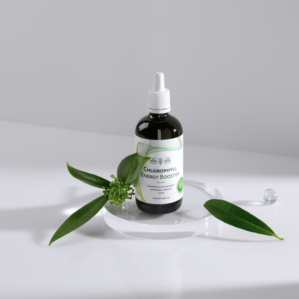 CHLOROPHYLL Energy Booster Хлорофилл из листьев белой шелковицы с перечной мятой, 100 мл