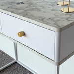 Туалетный столик консоль ROYAL 5311 эко (Мрамор Каррара-Белый-р.золото)