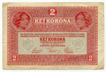 Банкнота Австро-Венгрия 2 кроны 1917 год. F-VF