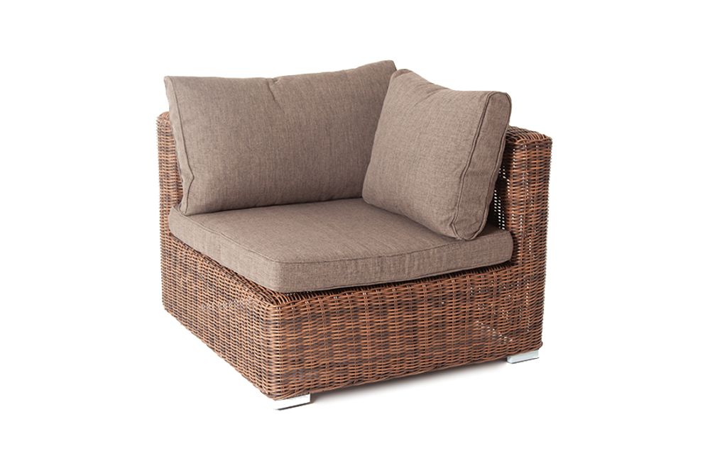 "Лунго" трансформирующийся диван из искусственного ротанга, цвет коричневый