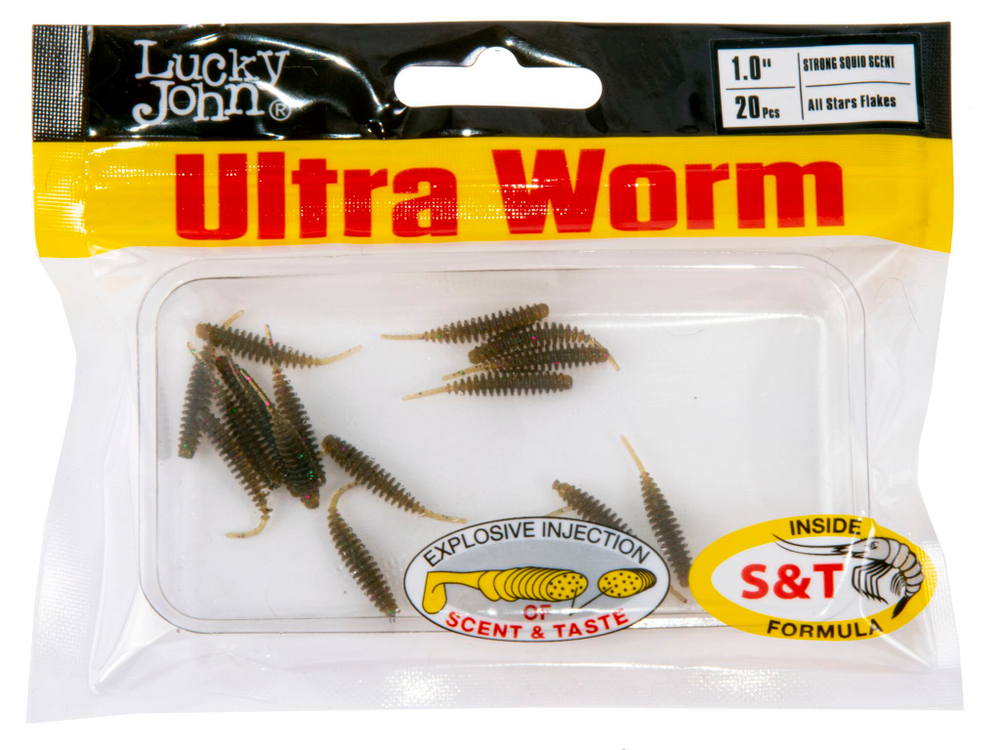Слаги съедобные искусственные Lucky John ULTRAWORM 1 in (25 мм), цвет S21, 20шт.