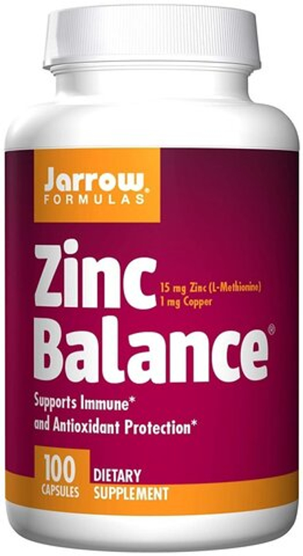 Jarrow Formulas, Цинк, Zinc Balance 15 mg, 100 капсул