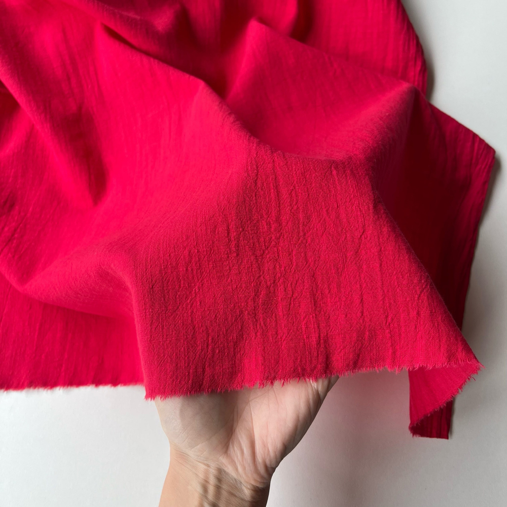 Хлопок "под Лён" Красная роза