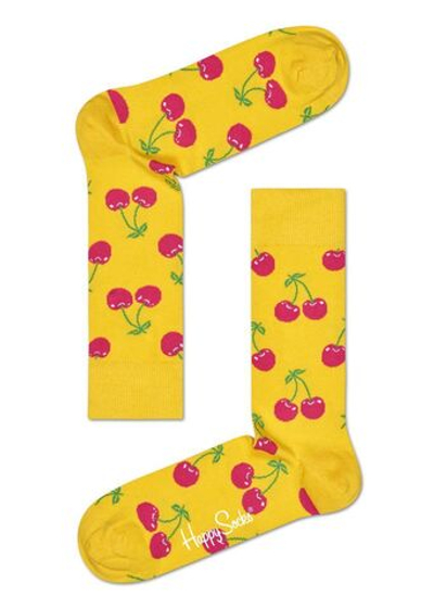 Желтые носки унисекс Cherry Sock с вишенками (Размер: 29) (Цвет: желтый)
