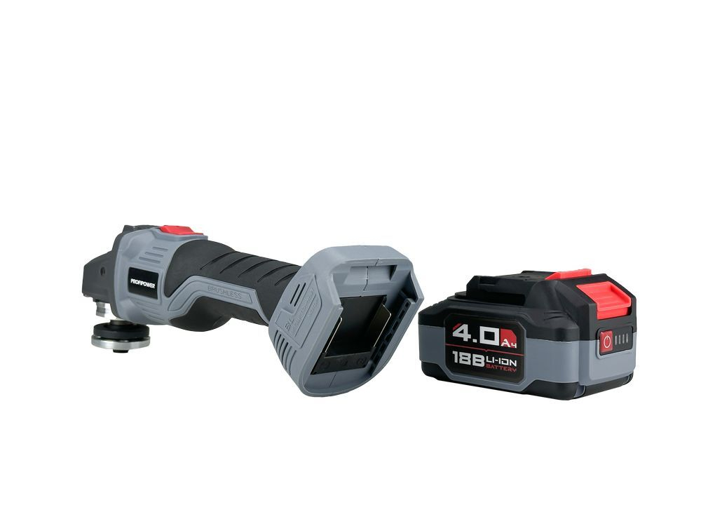 Аккумуляторная бесщеточная УШМ PROFIPOWER MKDGA-18V (18В,Li-ion-2шт, 4Ач, 125 мм, 0-9000 об/мин, З/У, в кейсе)