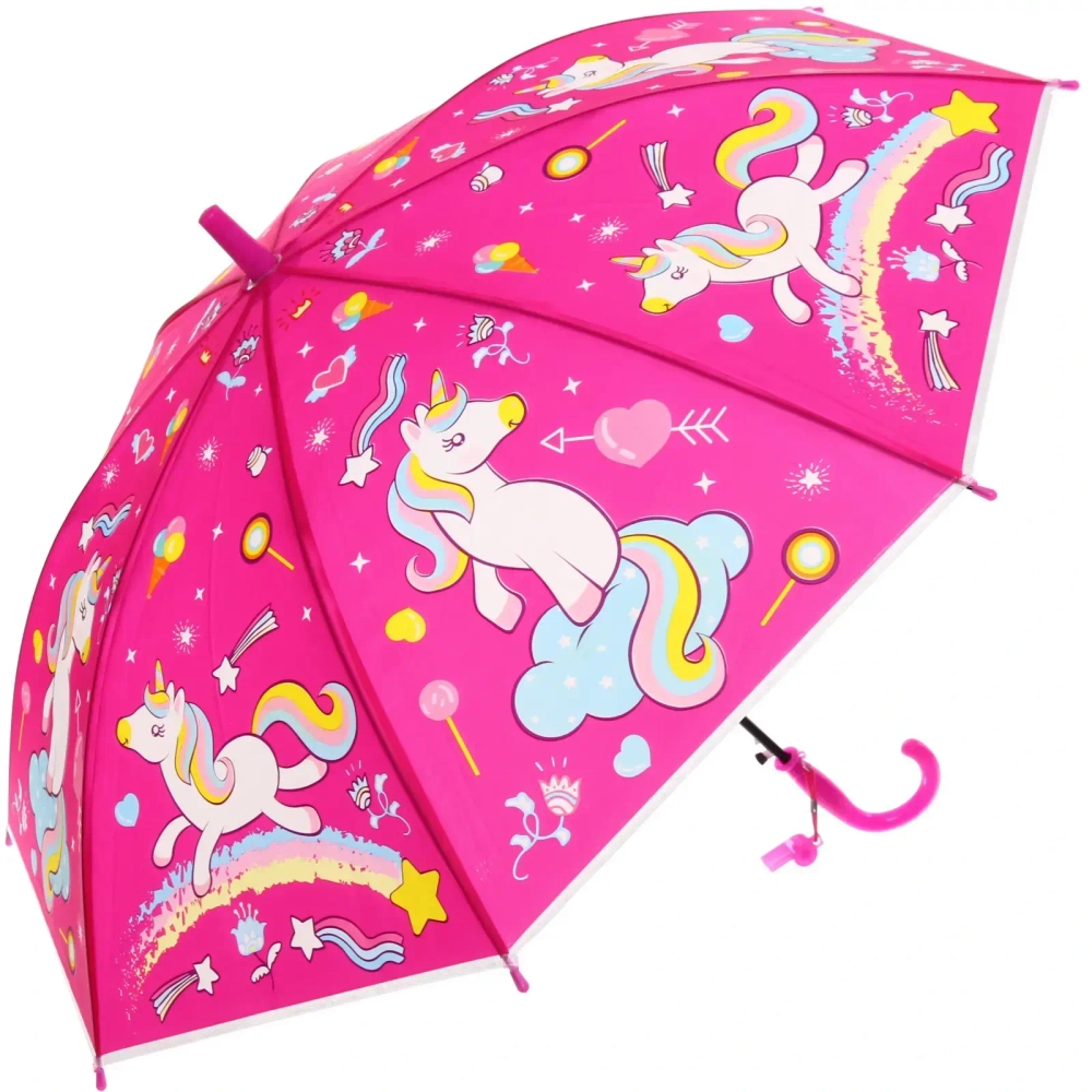 Зонт детский полуавтомат «Ultramarine - Единорожек на луне», 8 спиц, d-85см, длина в слож. виде 68см ●