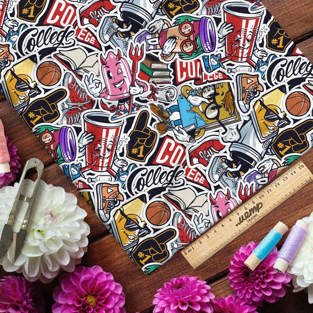 Ткань таффета американские стикеры