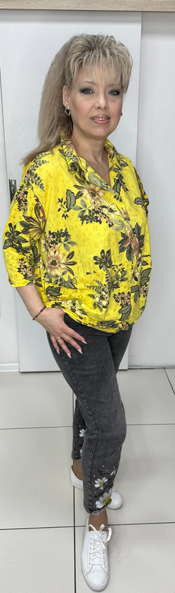 Яркий итальянский, комбинированный блузон-поло