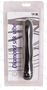 Черный мультискоростной вибратор со стразами длиной 21 см.