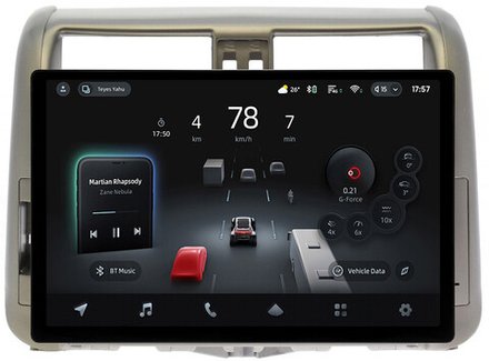 Магнитола для Toyota Land Cruiser Prado 150 2009-2013 (рамка бронза) - Teyes CC4-PRO монитор 13" 2K QLED на Android 13, Snapdragon 778G, 8+128, AI, CarPlay, DSP, 4G SIM-слот