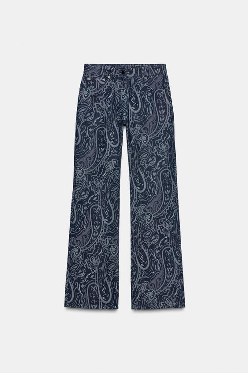 ZARA ДЖИНСЫ ЖАККАРД — ZW COLLECTION, СИНИЙ