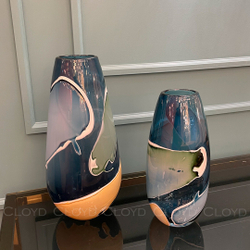 Ваза Cloyd арт.50062 / выс. 30 см - синее стекло / серия 1537