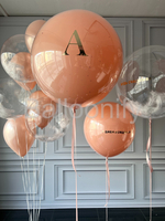 Набор шаров "Персик и перо" дизайн № 3