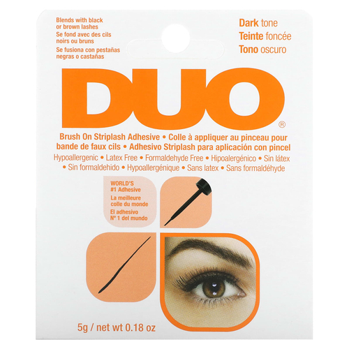 DUO, Клей с кисточкой для накладных ресниц, темный оттенок, 5 г