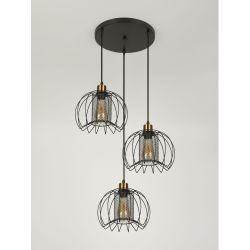 Светильник подвесной (подвес) Rivoli Adelaida 5108-203 3хЕ27 60 Вт лофт-кантри | Rivoli