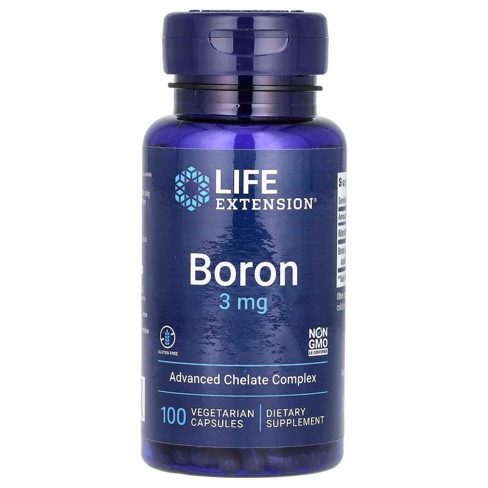 Life Extension, бор, 3 мг, 100 вегетарианских капсул