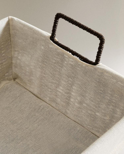ZARA HOME КОРЗИНА С ТКАНЕВОЙ ПОДКЛАДКОЙ, КОРИЧНЕВЫЙ