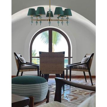 8275/7 CLASSI LN26 048 латунь/зеленый, металл/керамика/ткань Люстра Е14 7*40W 220V VERMONT