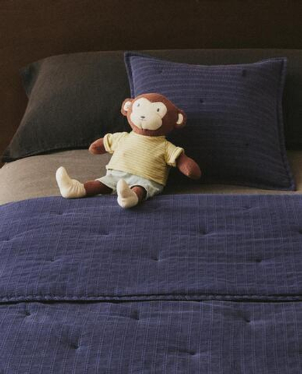 ZARA HOME ДЕТСКОЕ ЖАККАРДОВОЕ ОДЕЯЛО, СИНИЙ