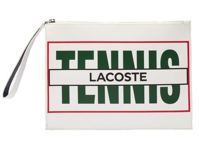 Lacoste Print Canvas Clutch - White