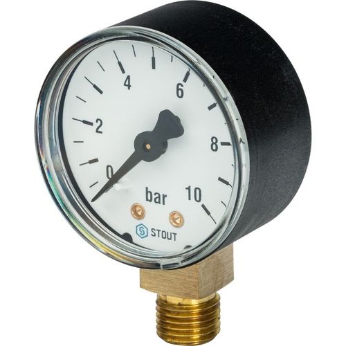 Манометр радиальный Stout 1/4", 10 бар, 63 мм (SIM-0010-631008)