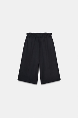 ZARA БЕРМУДЫ С ВОЛАНАМИ НА ТАЛИИ, МОРСКОЙ ТЕМНО-СИНИЙ