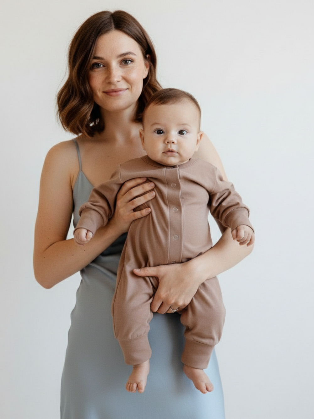 Комбинезон для новорожденного кофейный