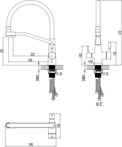 Смеситель для кухни Domaci Ливорно D5693S сталь