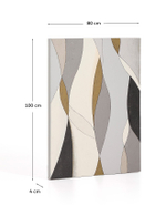 Абстрактный холст Marvilo серо-горчичного цвета 80 x 100 см
