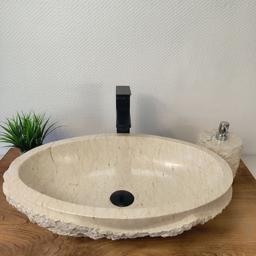 Раковина из мрамора Oval Marmo Wave OM-62899 57*37*15 120