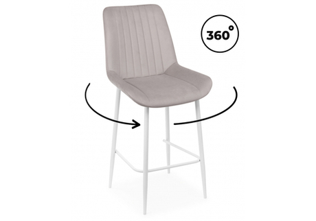 Барный стул Woodville Седа 360 латте (zd 290), белый np, ножки белые