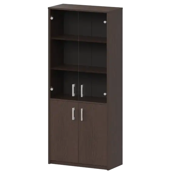 Шкаф комбинированный с тонированным стеклом А-310/А-стл310тон Дуб венге 770x365x2000 Арго