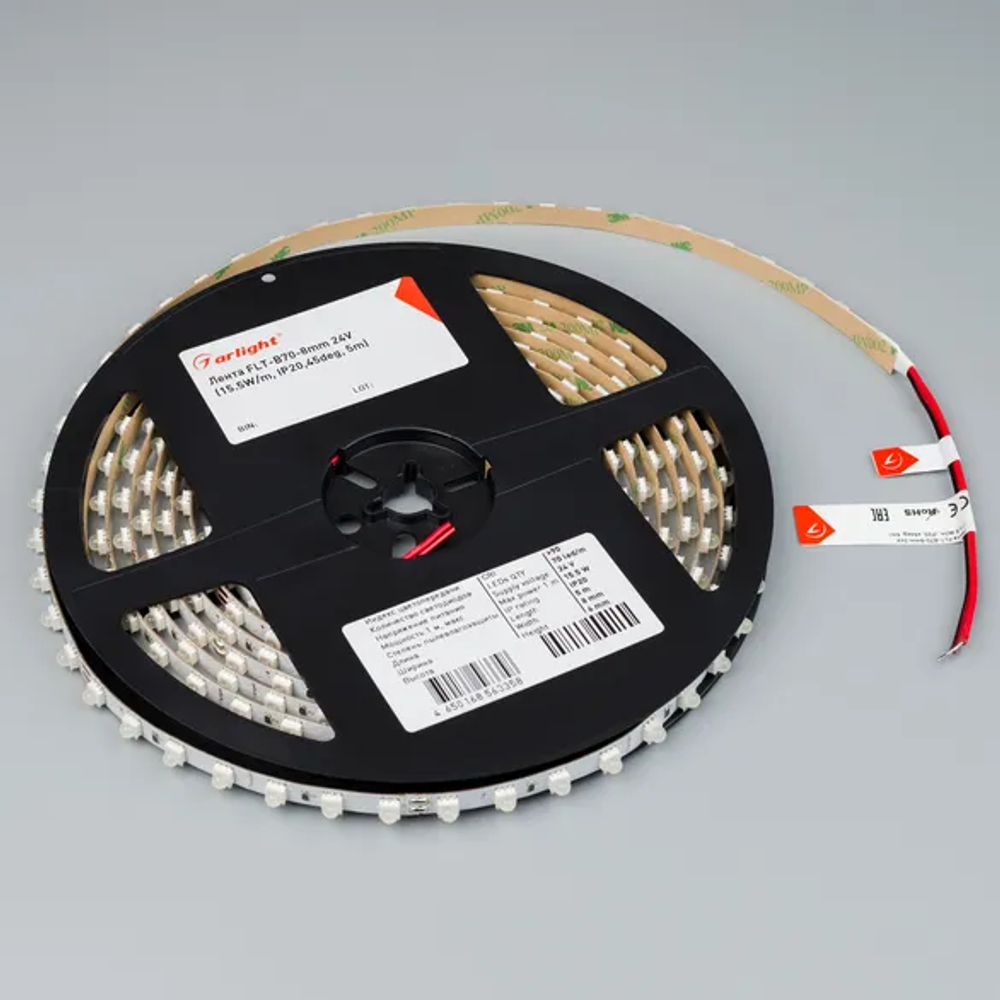 Светодиодная лента FLT-B70-8mm 24V White6000 (15.5 W/m, IP20, 45deg, 5m) (Arlight, Открытый) 043809