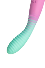 Мятно-розовый вибратор с изогнутой головкой Azalia - 20,5 см. (Цвет: мятный)
