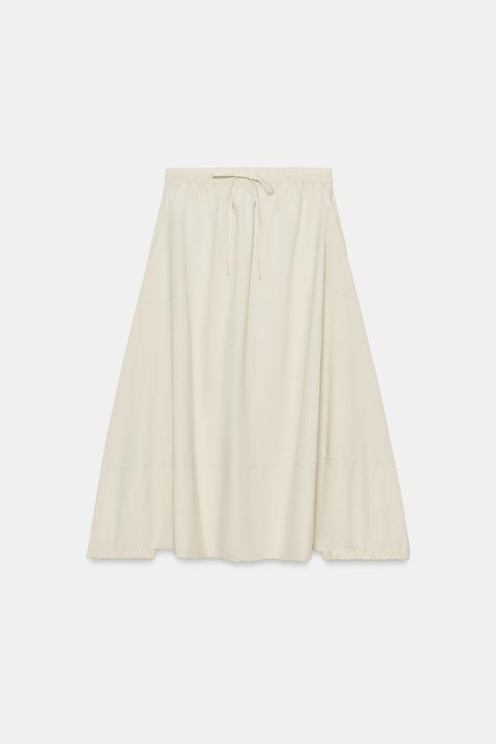 ZARA БРЮКИ-БАГГИ ИЗ НЕЙЛОНА, СВЕТЛО-ПЕСОЧНЫЙ