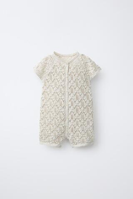 ZARA КОМБИНЕЗОН КРУПНОЙ ВЯЗКИ, СВЕТЛО-БЕЖЕВЫЙ