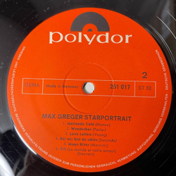 Винтажная виниловая пластинка LP Max Greger Макс Грегер Starportrait (Germany 1975)