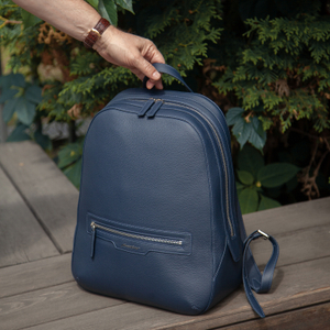 Рюкзак Debussy из кожи теленка, синего цвета