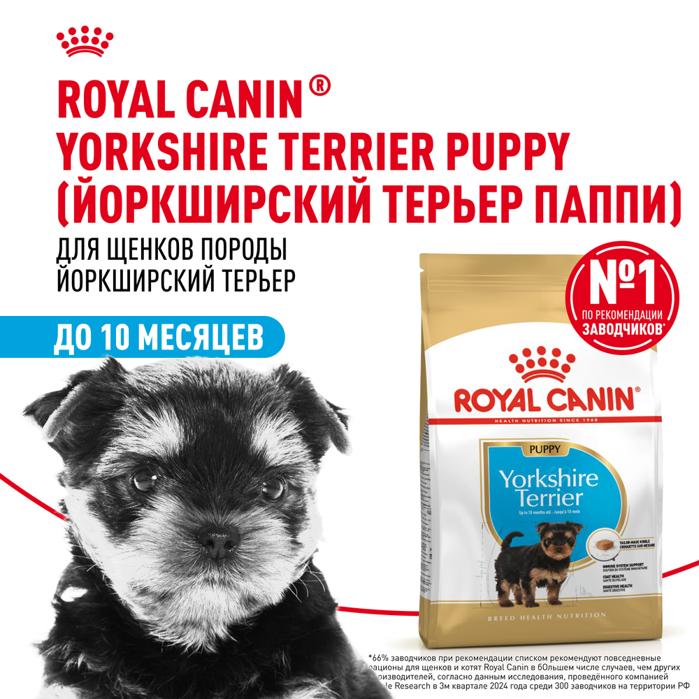 Royal Canin Yorkshire Terrier Puppy Йоркширский Терьер Паппи Корм сухой для щенков породы Йоркширский Терьер до 10 месяцев 1,5кг