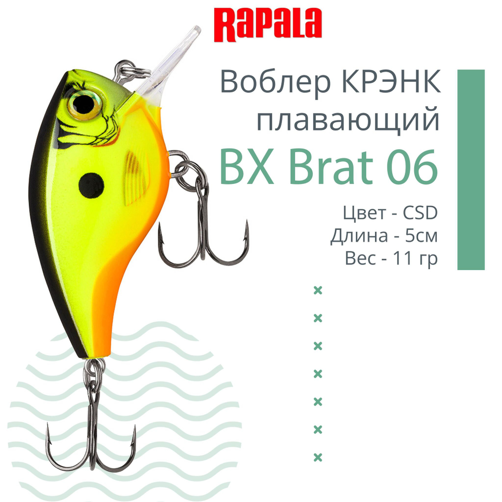 Воблер BX Brat 06, 5см, 11г, цвет CSD, плавающий