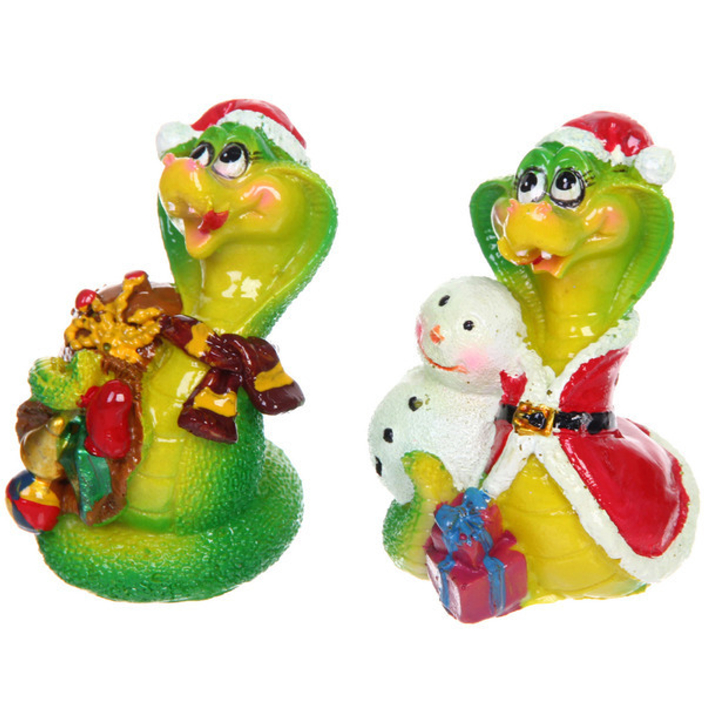 Фигурка новогодняя «Змейка в новогоднем костюме» 6*5*8,3 см, микс