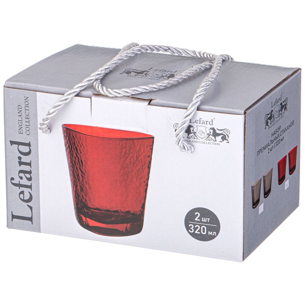 НАБОР СТАКАНОВ ДЛЯ ВОДЫ/ВИСКИ ИЗ 2-Х ШТУК "ROCKY RED" 320МЛ