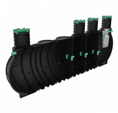 Септик переливной Мультпласт Профи М30 PR 30000 л. горизонтальный / 12000 л. в сутки / до 60 чел. / принудительный сброс (7960x2400x2400см;1 420кг;черный) - арт.552054